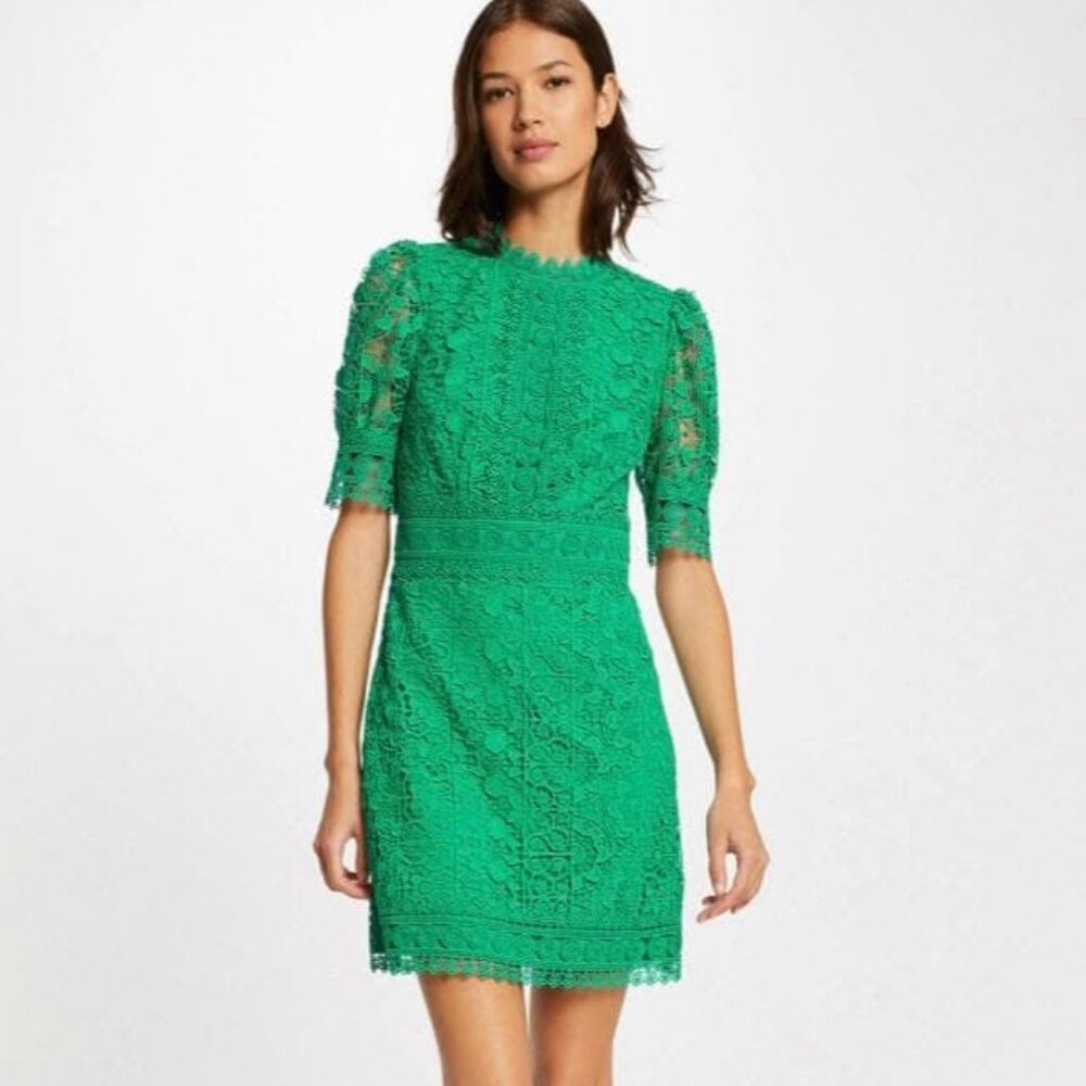 Green Embroidered Morgan mini Dress